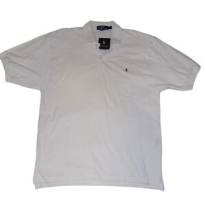 Polo by Ralph Lauren Men's Classic 100% Cotton White Polo Shirt Nwt XL